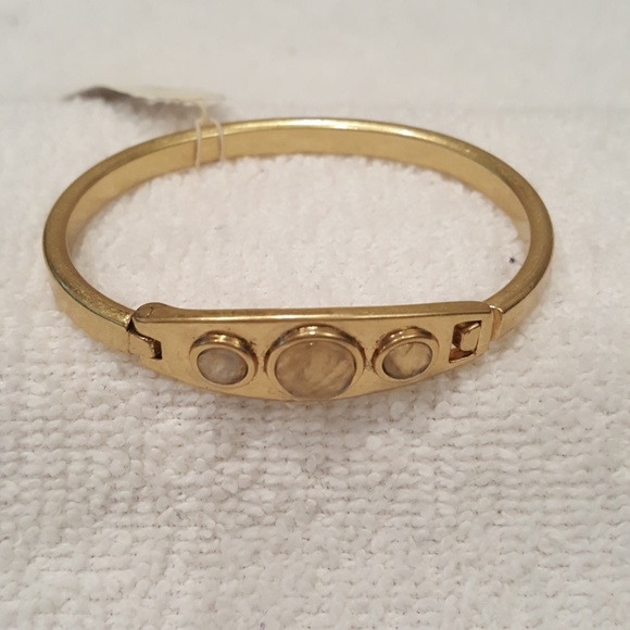 Lucky Brand Jewelry - Lucky Brand Brushed Brass Finish Stone Bracelet